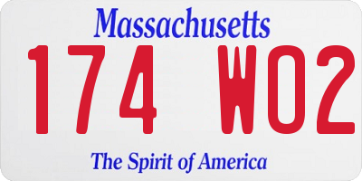 MA license plate 174WO2