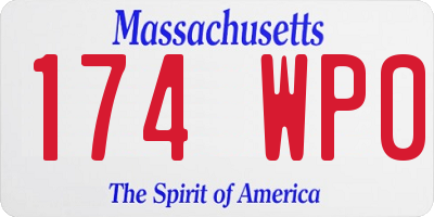 MA license plate 174WP0