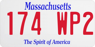 MA license plate 174WP2