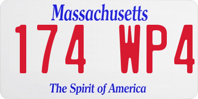 MA license plate 174WP4