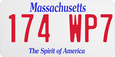 MA license plate 174WP7