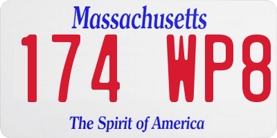 MA license plate 174WP8