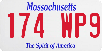 MA license plate 174WP9