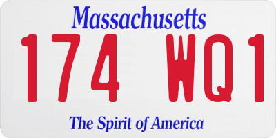 MA license plate 174WQ1