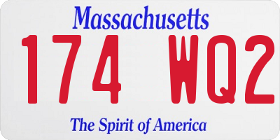 MA license plate 174WQ2