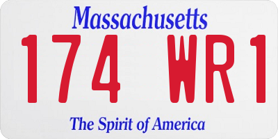 MA license plate 174WR1