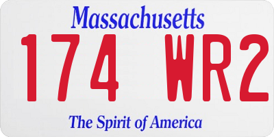 MA license plate 174WR2
