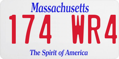 MA license plate 174WR4