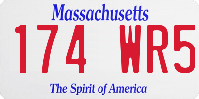 MA license plate 174WR5