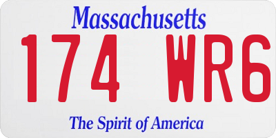 MA license plate 174WR6