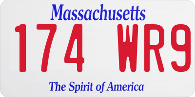 MA license plate 174WR9