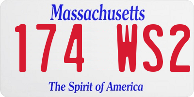 MA license plate 174WS2
