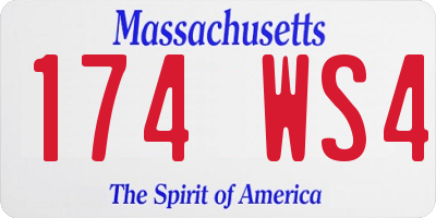 MA license plate 174WS4