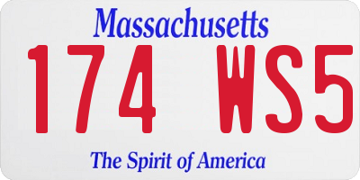 MA license plate 174WS5