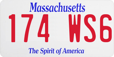 MA license plate 174WS6