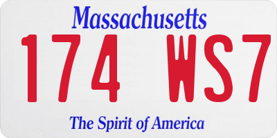MA license plate 174WS7