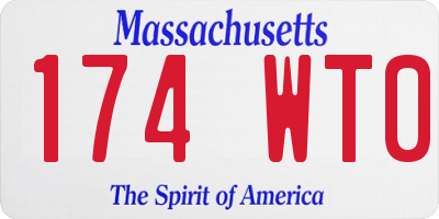 MA license plate 174WT0
