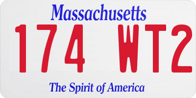 MA license plate 174WT2