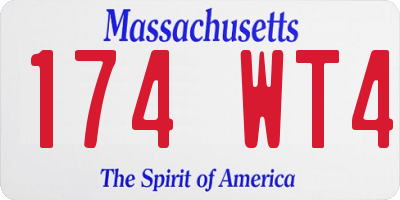 MA license plate 174WT4