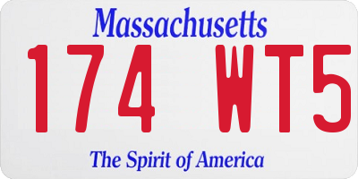 MA license plate 174WT5