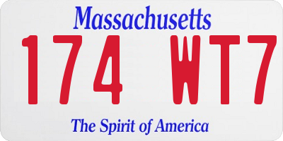 MA license plate 174WT7