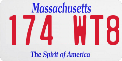 MA license plate 174WT8