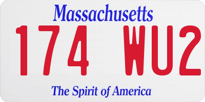 MA license plate 174WU2
