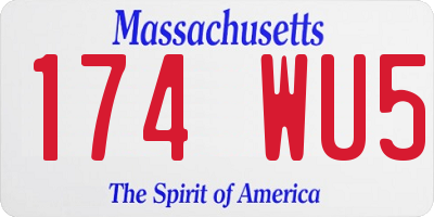 MA license plate 174WU5