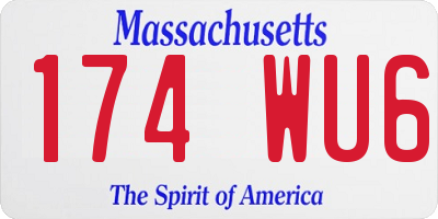 MA license plate 174WU6
