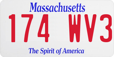MA license plate 174WV3