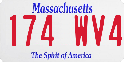 MA license plate 174WV4