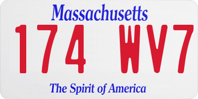MA license plate 174WV7