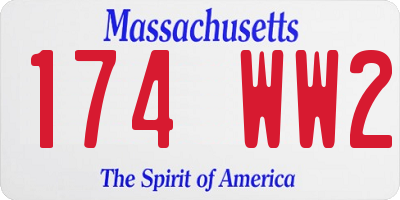 MA license plate 174WW2