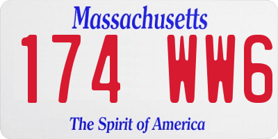 MA license plate 174WW6
