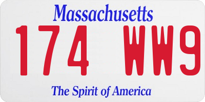 MA license plate 174WW9