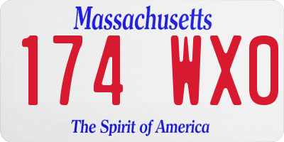 MA license plate 174WX0