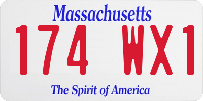 MA license plate 174WX1