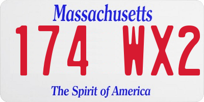 MA license plate 174WX2