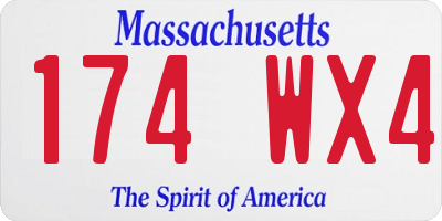 MA license plate 174WX4