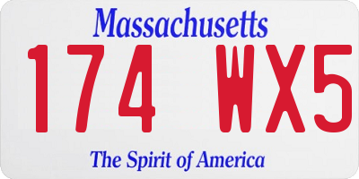 MA license plate 174WX5
