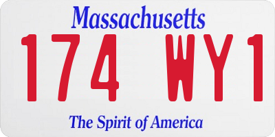 MA license plate 174WY1