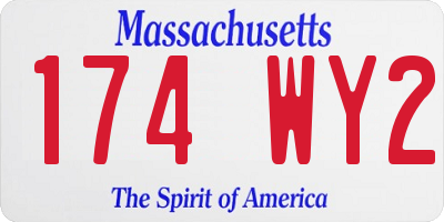 MA license plate 174WY2