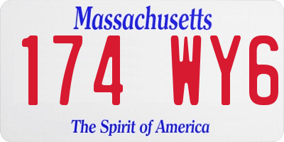 MA license plate 174WY6