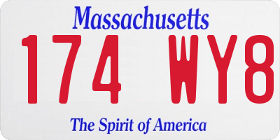 MA license plate 174WY8