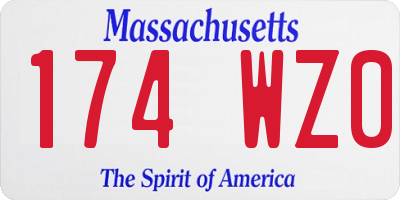 MA license plate 174WZ0