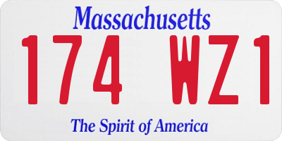 MA license plate 174WZ1