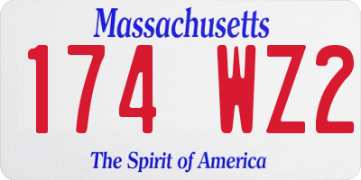 MA license plate 174WZ2