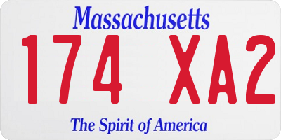 MA license plate 174XA2