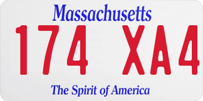 MA license plate 174XA4