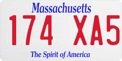 MA license plate 174XA5